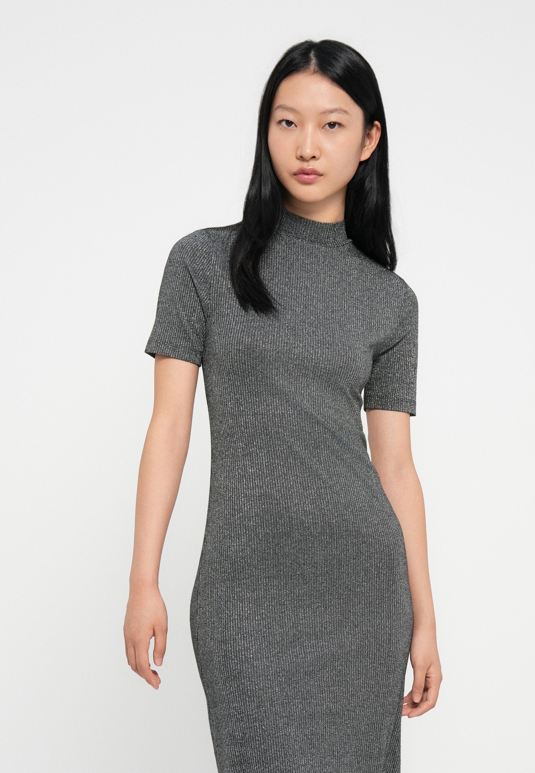 FESTIVE METALLIC SLIM MIDI BODYCON DRESS Media 5