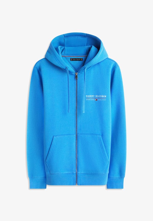 Tommy Hilfiger LOGO TERRY ZIP-THRU HOODY - Zip-up sweatshirt - blue orbit