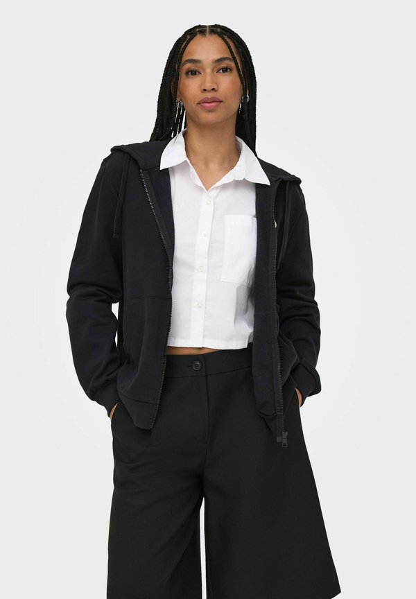 ONLY Zip-up sweatshirt - black