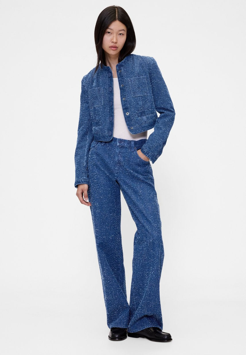 GAP GAPSTUDIO LOW RISE DENIM TWEED LOOSE JEANS