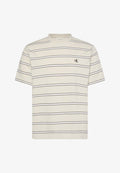Calvin Klein Jeans STRIPE MONOGRAM - Print T-shirt - oatmeal