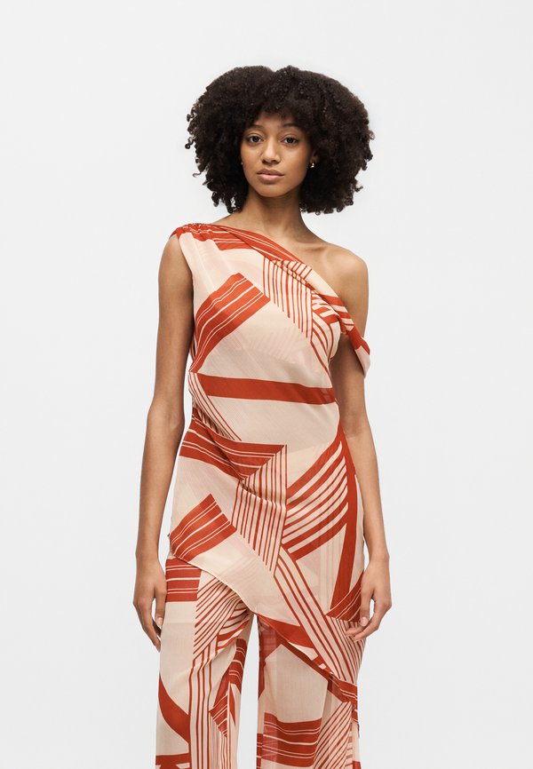 Topshop SHEER STRIPE OFF SHOULDER