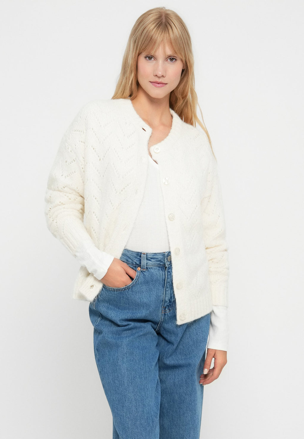 GAP FUZZY TEXTURE CARDI