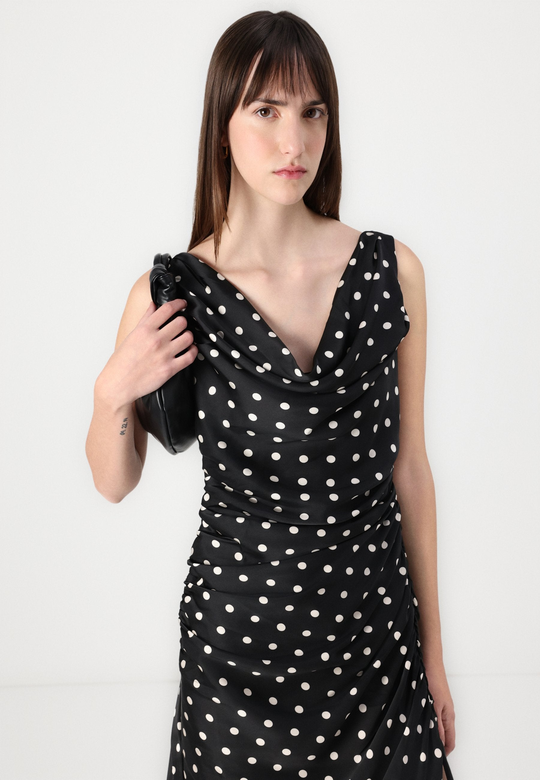 Abercrombie & Fitch Cowl Neck Draped Maxi Dress