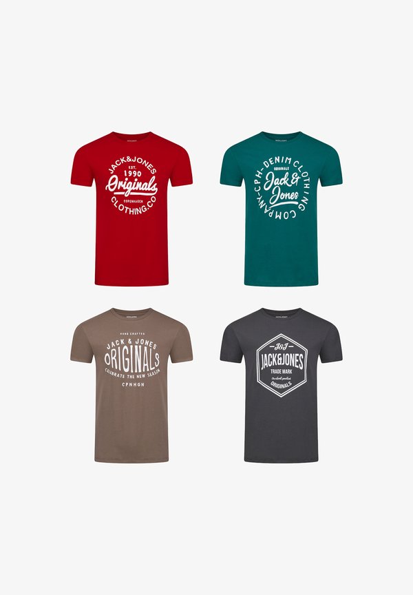 Jack & Jones 4 PACK - PRINT T-SHIRT - JJLINO - Print T-shirt - pack