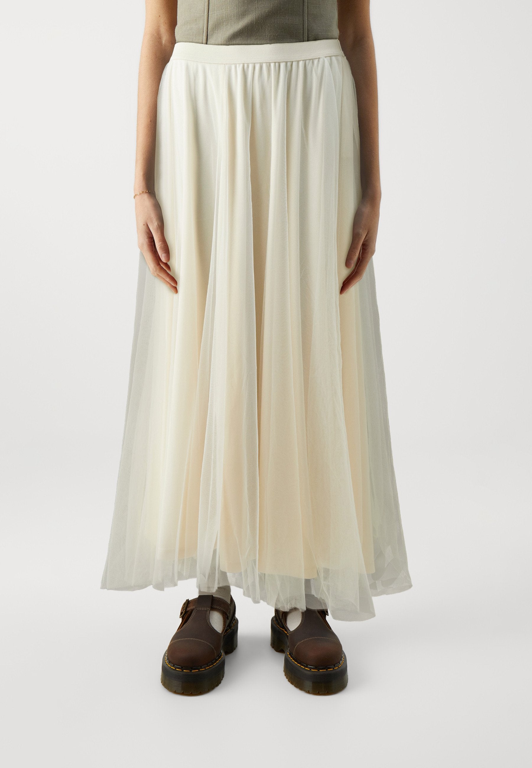 VILA VITYL PLAIN MIDI SKIRT