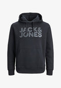 Jack & Jones MIT ECORP - Hoodie - schwarz mit grauem print