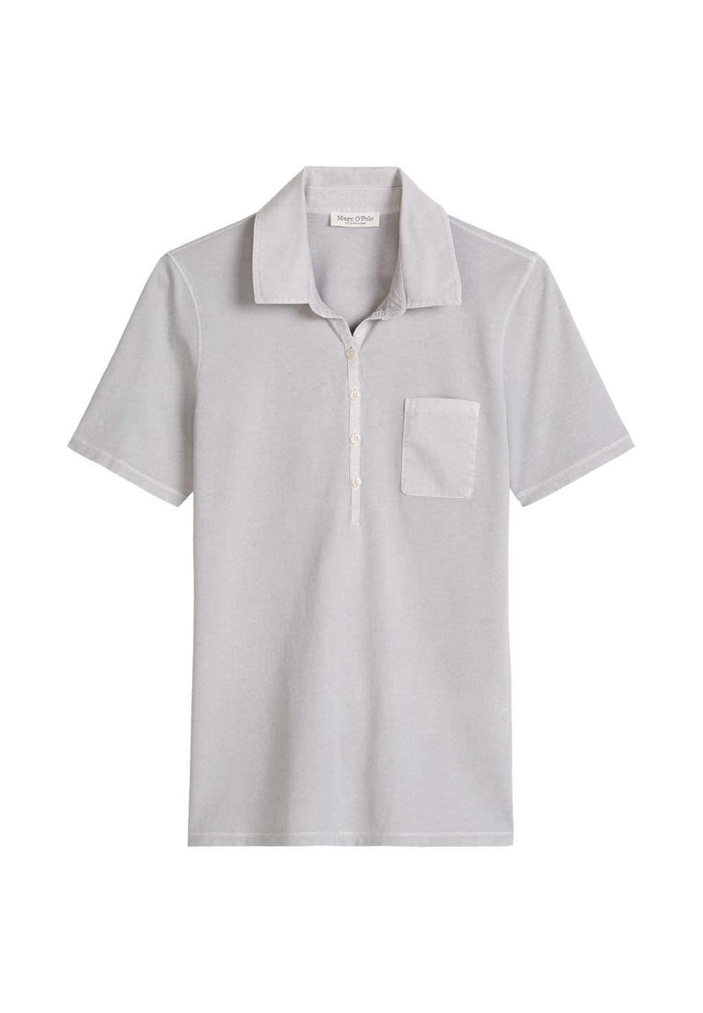 Marc O'Polo MARC O'POLO KURZARM POLOSHIRT SLIM MIT MATERIAL-MIX-DETAILS