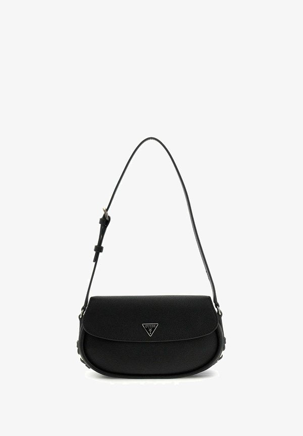 Guess DANYA FLAP SHOULDER - Handbag - black