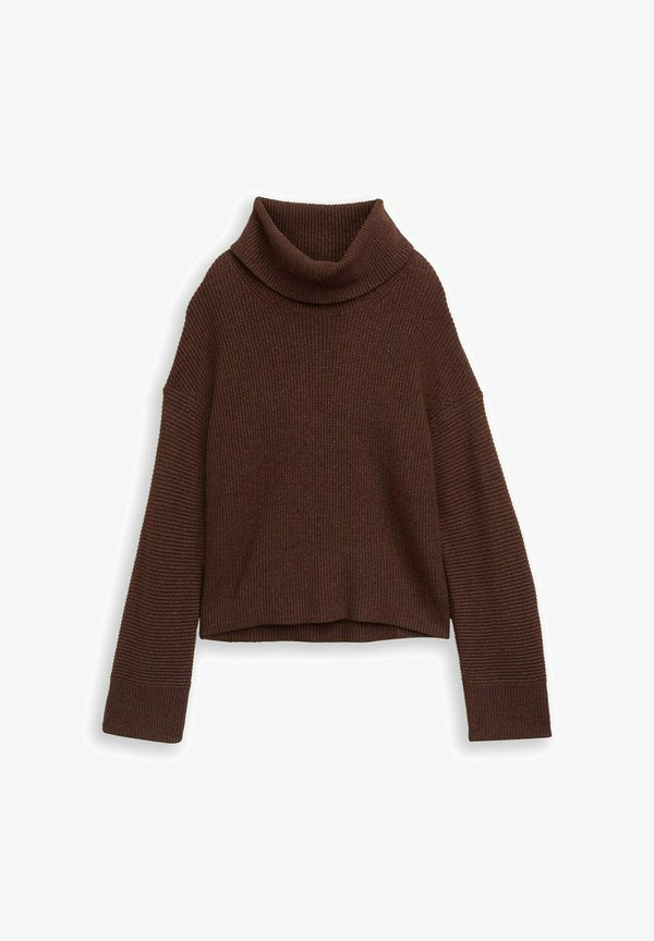 TOM TAILOR ROLLKRAGENPULLOVER - Jumper - dark pecan brown melange