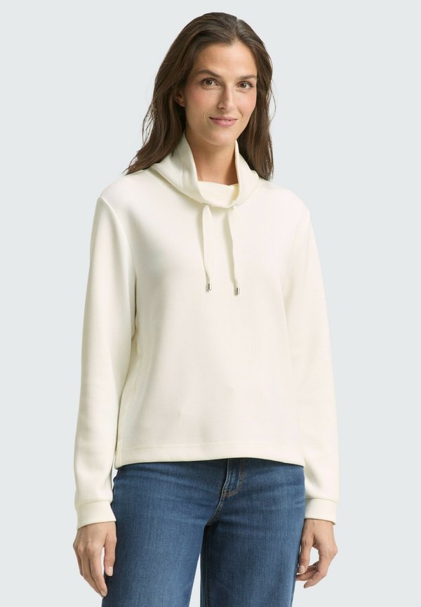TOM TAILOR MIT STEHKRAGEN - Sweatshirt - whisper white
