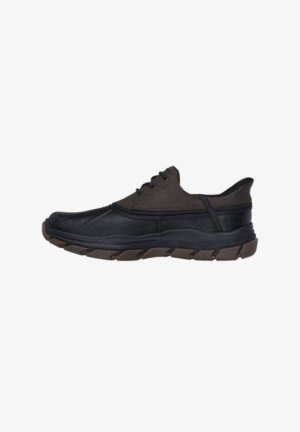 Skechers RESPECTED - Casual lace-ups - chocolate leather duraleather black trim