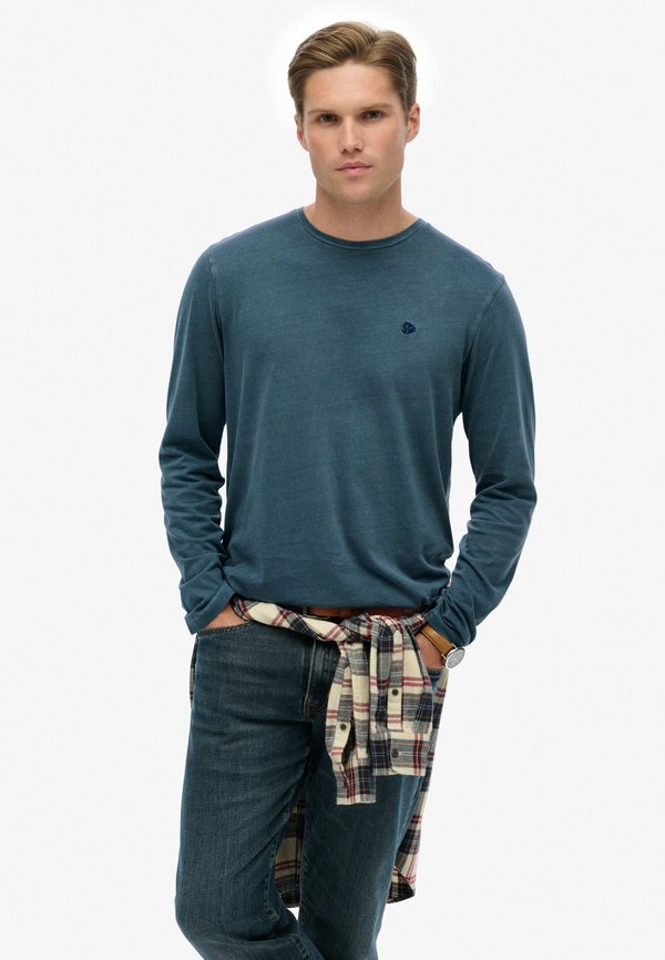 Superdry & Co CLASSIC ESSENTIAL - Long sleeved top - washed faded navy