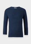 Jack & Jones JJEEMIL KNIT CABLE CREW NECK NOOS - Jumper - navy blazer