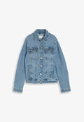 TOM TAILOR TOM TAILOR JACKEN JEANSJACKE MIT EINGRIFFSTASCHEN - Denim jacket - clean light stone blue denim