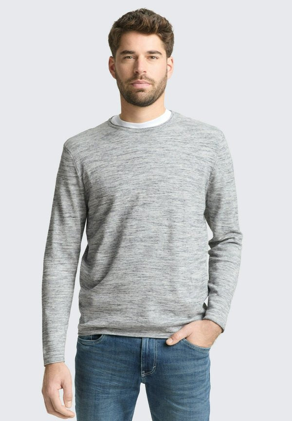 TOM TAILOR Jumper - navy blue multicolor space dye