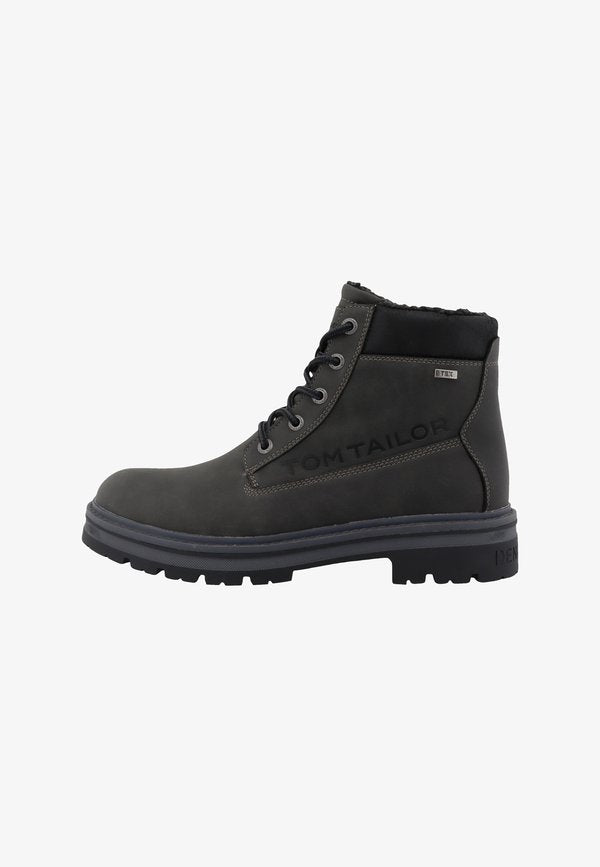 TOM TAILOR STIEFEL - Lace-up ankle boots - coal
