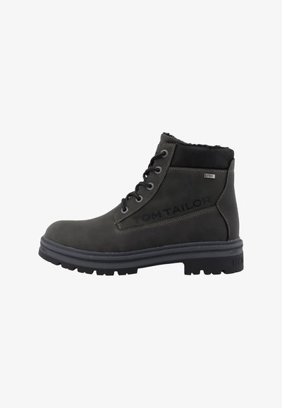 TOM TAILOR STIEFEL - Lace-up ankle boots - coal