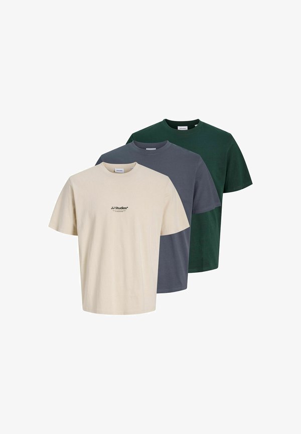 Jack & Jones T-SHIRT 3-PACK T-SHIRT - Print T-shirt - moonbeam