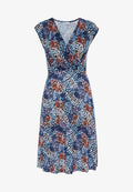s.Oliver Jersey dress - blau koralle bedruckt