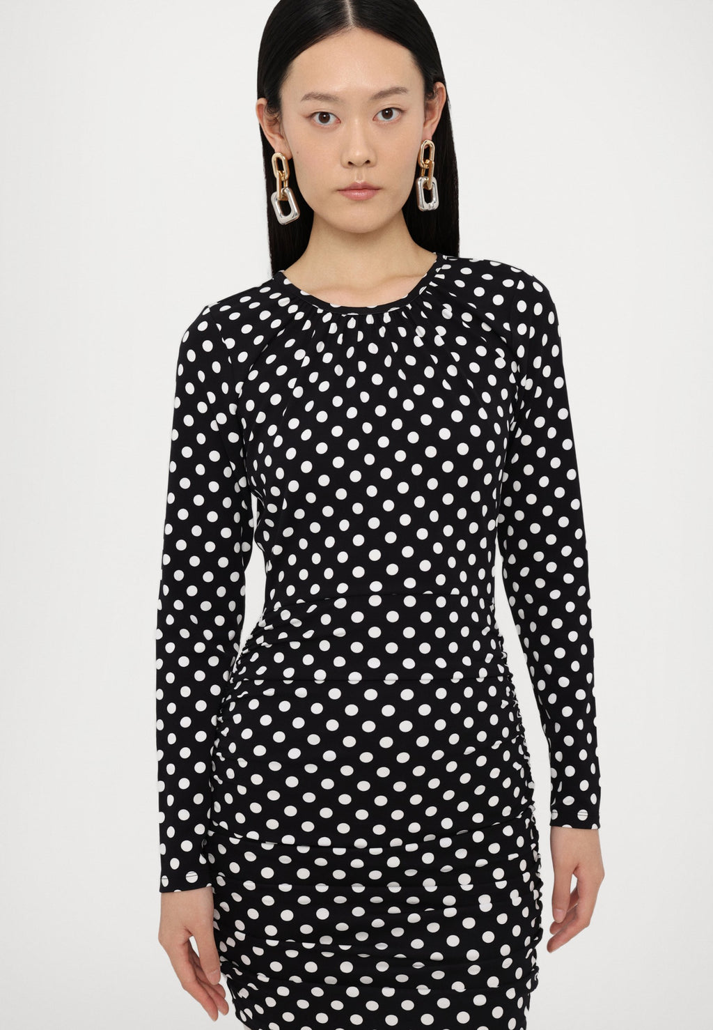 MICHAEL Michael Kors DOT RUCHED MINI DRESS