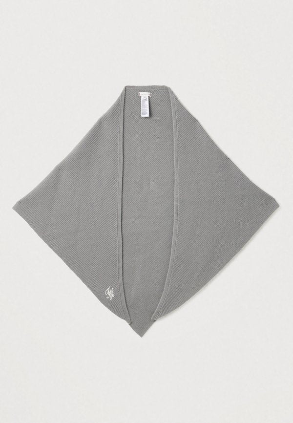 Tommy Hilfiger CASHMERE BLEND LOGO EMBROIDERY TRIANGLE SCARF - Scarf - universal grey