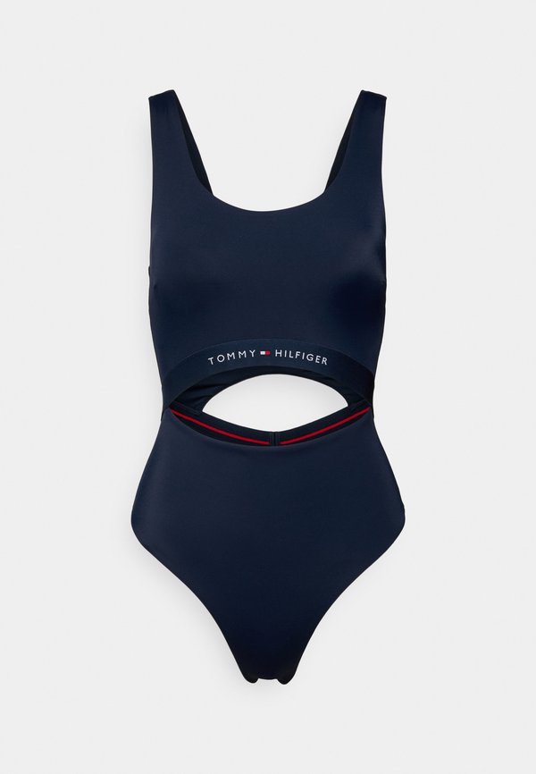 Tommy Hilfiger ORIGINAL SQUARE NECK CUTOUT RELAXED SWIMSUIT - Swimsuit - dark night navy