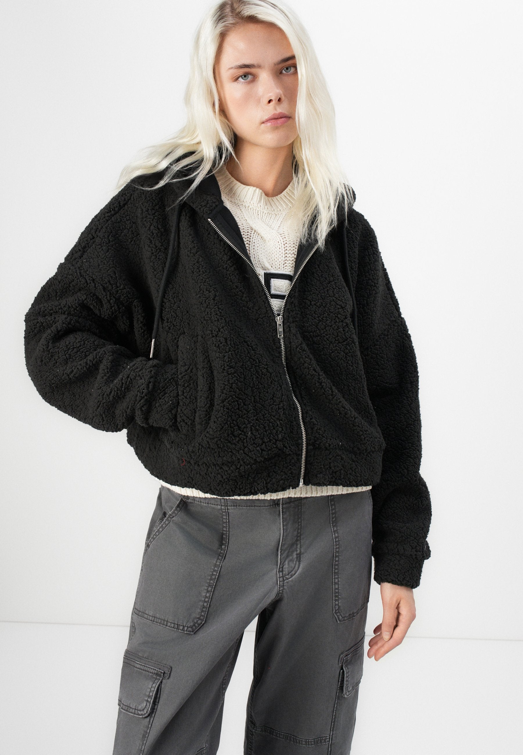 Noisy May NMCUDDLE CROP HOOD JACKET