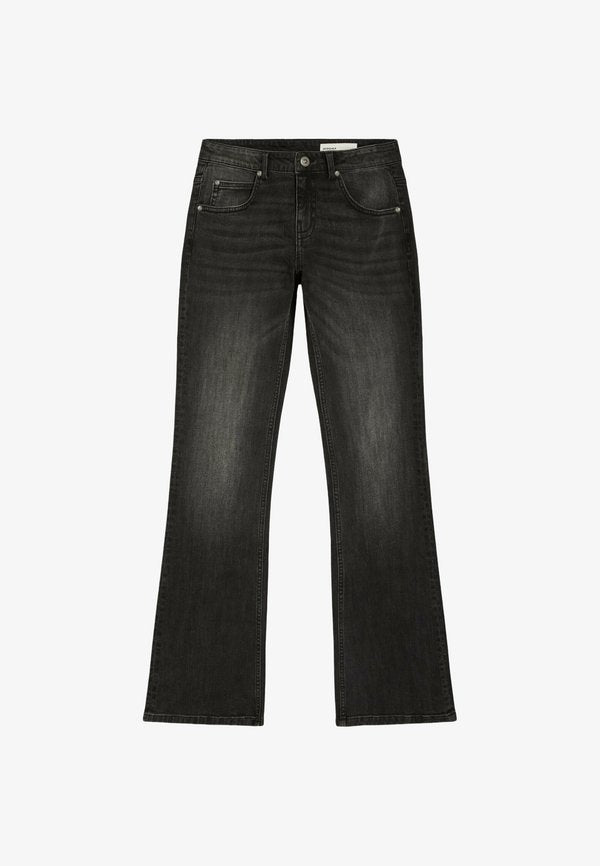 Bershka LOW-RISE SLIM FIT BOOT-CUT JEANS - JEANS - Bootcut jeans - black