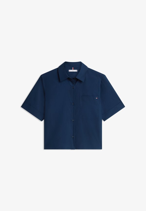 Tommy Hilfiger CLASSIC POPLIN SHORT SLEEVE SHIRT - Button-down blouse - dark night navy
