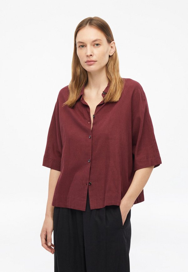 s.Oliver BLUSE - Button-down blouse - bordeaux