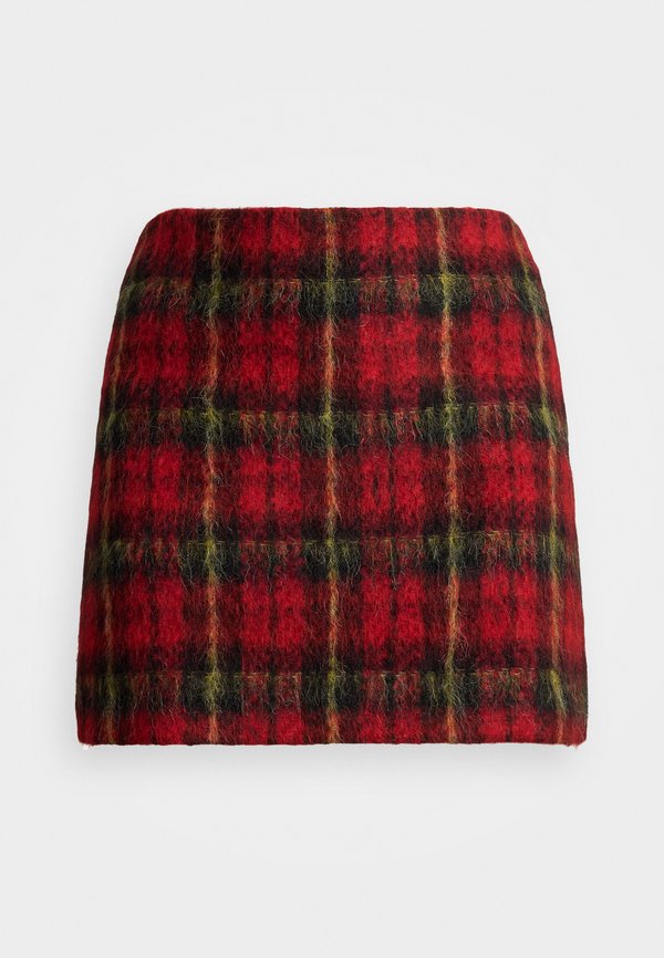 Lauren Ralph Lauren Woman PLAID MOHAIR PENCIL MINISKIRT