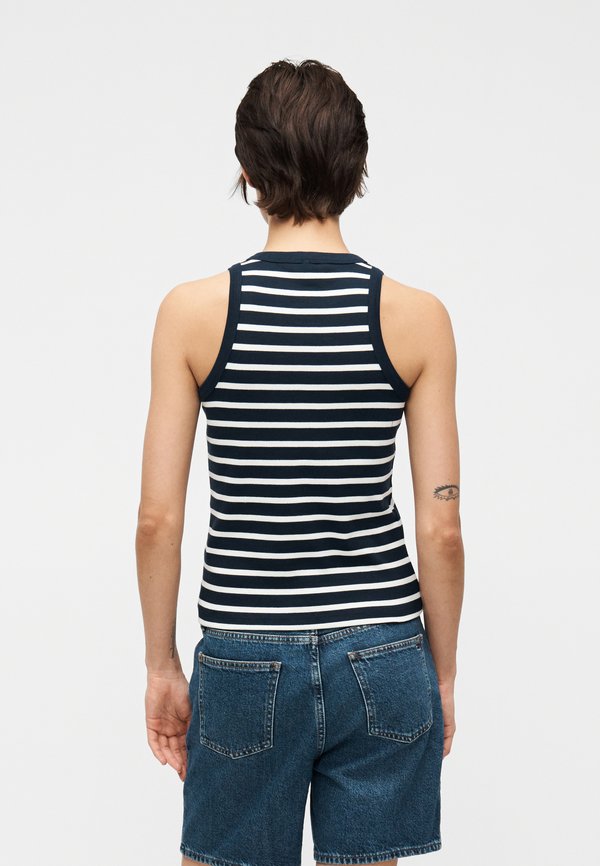 Tommy Hilfiger GOLD-TONE BUTTON SLEEVELESS HENLEY TOP