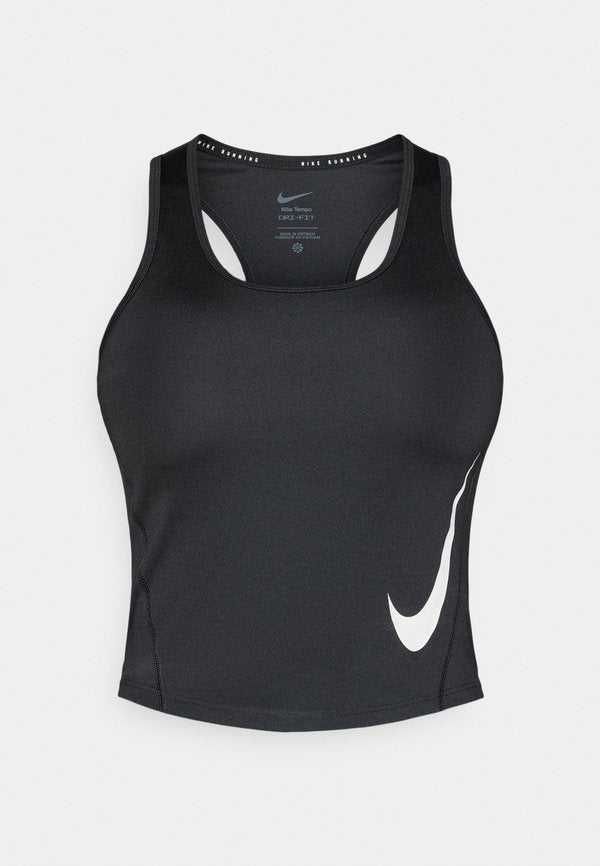 Nike Performance TEMPO RUN TANK - Top - black/reflective silver-coloured/white