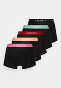 Lacoste TRUNK - CORE ESSENTIALS 5 PACK - Trunks - black/ledge/reseda/pastille mint/lighthouse red