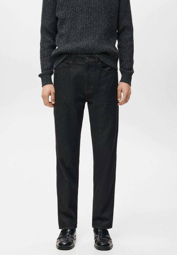 Mango Straight leg jeans - black denim