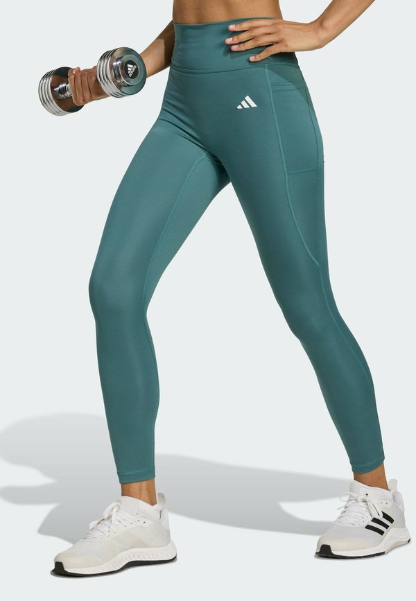 adidas Performance OPTIMÉ ESSENTIALS WORKOUT 7/8 LEGGINGS - Leggings - preloved teal