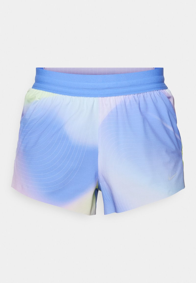 Leichte Sportshorts in einem Farbverlauf von Blau und Pastellfarben. Mit elastischem Bund und strukturierten Musterdetails.
