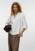 Vero Moda SHIRT VMTARA SHIRT - Button-down blouse - snow white