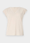 ONLY ONLFREE LIFE S/S MOD.V-NECK TOP JRS NOOS - Basic T-shirt - pumice stone