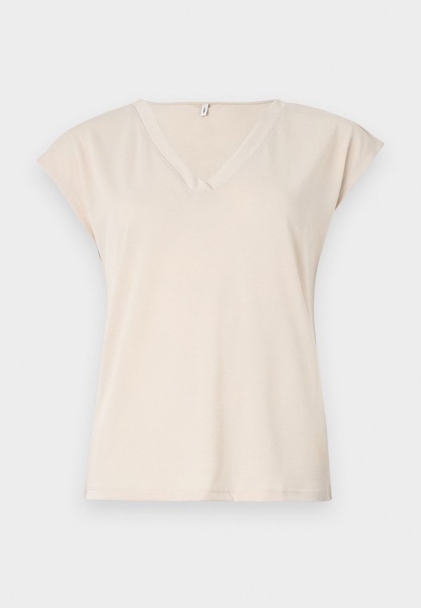 ONLY ONLFREE LIFE S/S MOD.V-NECK TOP JRS NOOS - Basic T-shirt - pumice stone