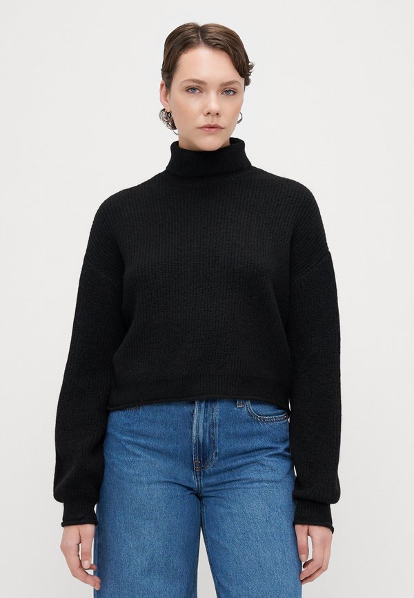 Vero Moda Tall VMYVONNE ROLLNECK ROLLEDGE  - Jumper - black