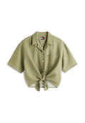 Tommy Jeans RELAXED FIT LINEN BLEND TIE FRONT SHIRT
