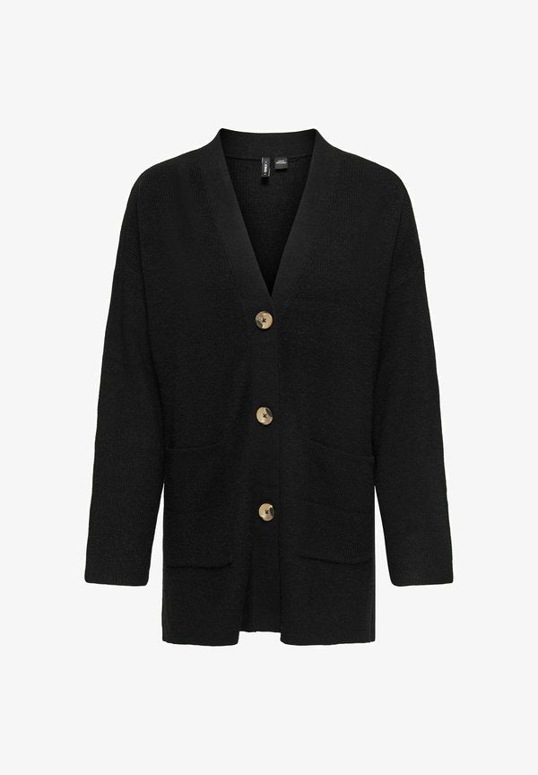 ONLY ONLIBI LS RIB LOOSE CARDIGAN KNT NOOS - Cardigan - black