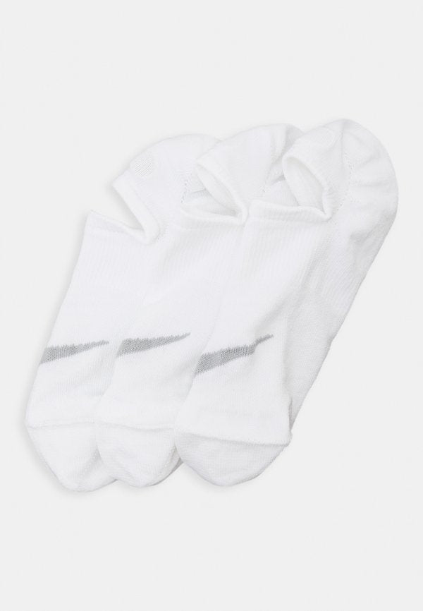 Nike Performance EVERYDAY PLUS FOOTIE 3 PACK - Invisible socks - white/wolf grey
