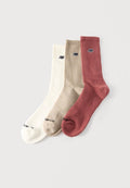 New Balance SEASONAL CREW UNISEX 3 PACK - Socks - stone/off-white/mottled brown