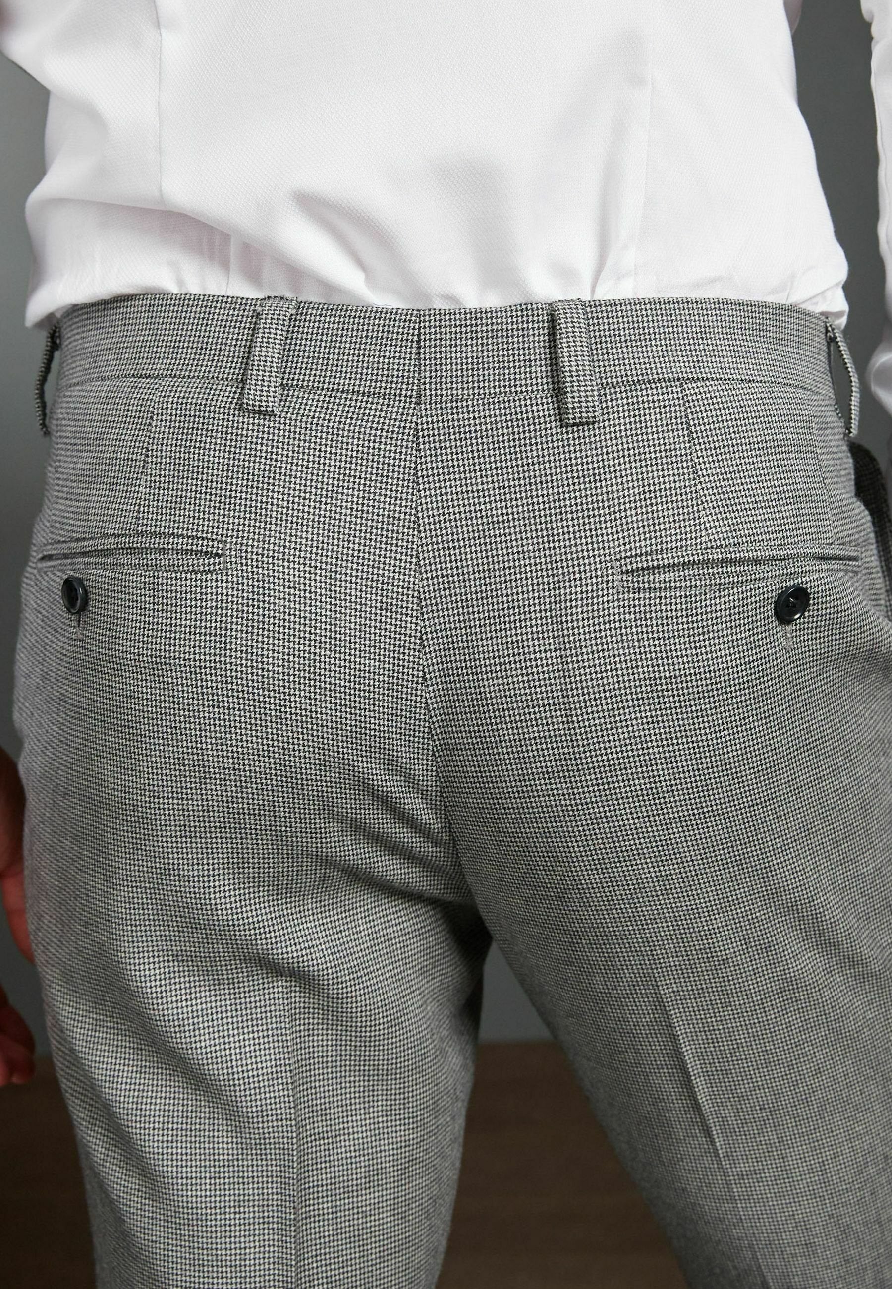 Next SLIM FIT SIGNATURE EMPIRE MILLS 100% WOOL PUPPYTOOTH SUIT: TROUSERS