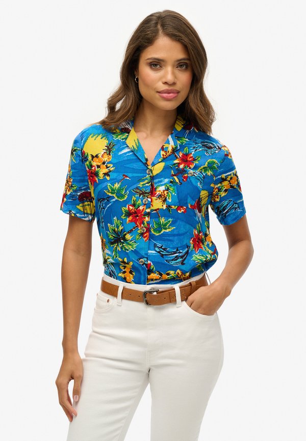 Superdry & Co RESORT - Button-down blouse - blue dolphin ocean