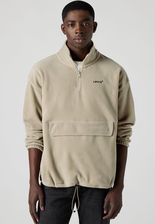 Levi's® LSE RLXD GRAPHIC ZIP PCH - Fleece jumper - vintage khaki