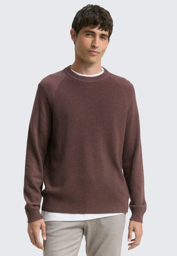 TOM TAILOR Jumper - bag brown melange